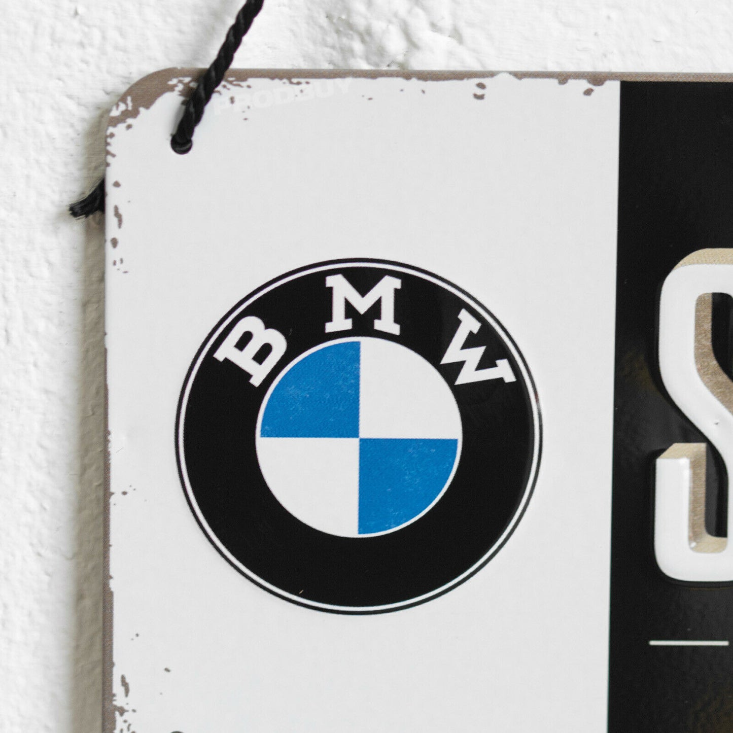 'BMW Service' 20cm Hanging Metal Wall Sign