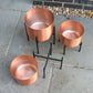 Set of 3 Large Brushed Copper Planters On Stands