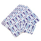 Set of 4 Placemats & 4 Coasters White & Blue Fish