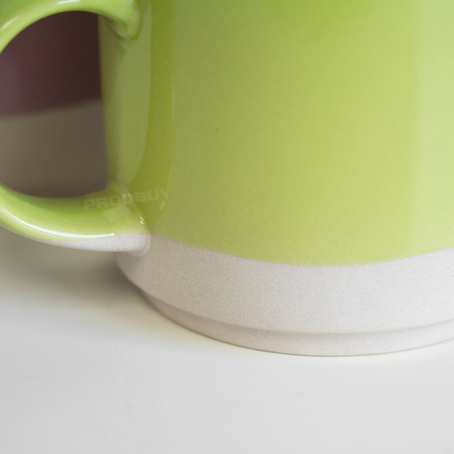 Set of 4 Two Tone Colour Ceramic Stackable Mugs