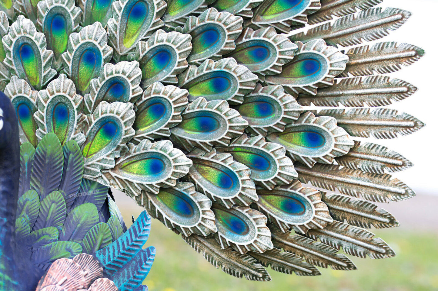 Large 65cm Exotic Peacock Metal Garden Ornament