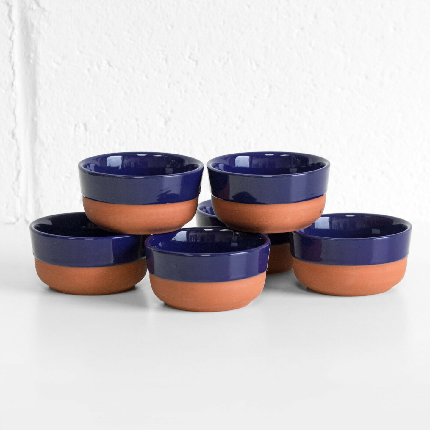 Set of 6 Blue Ceramic Oven Ramekins