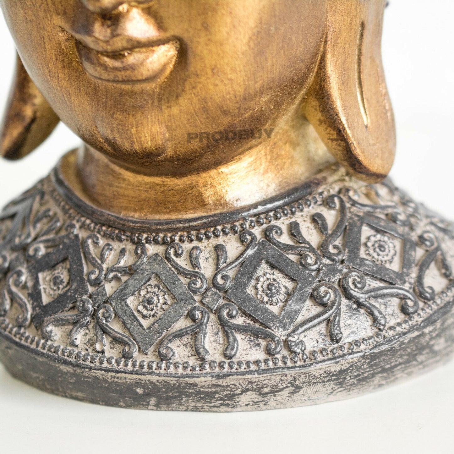 Buddha Head Ornament Aged Gold Colour Appearance