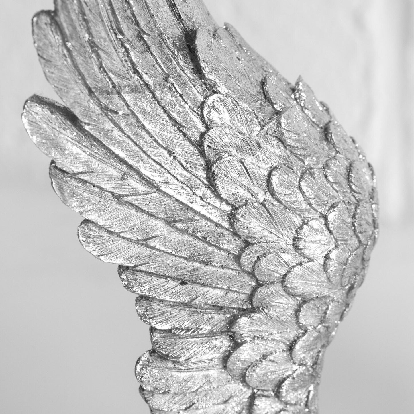 Large Silver 10" Pair of Angel Wings Bookends