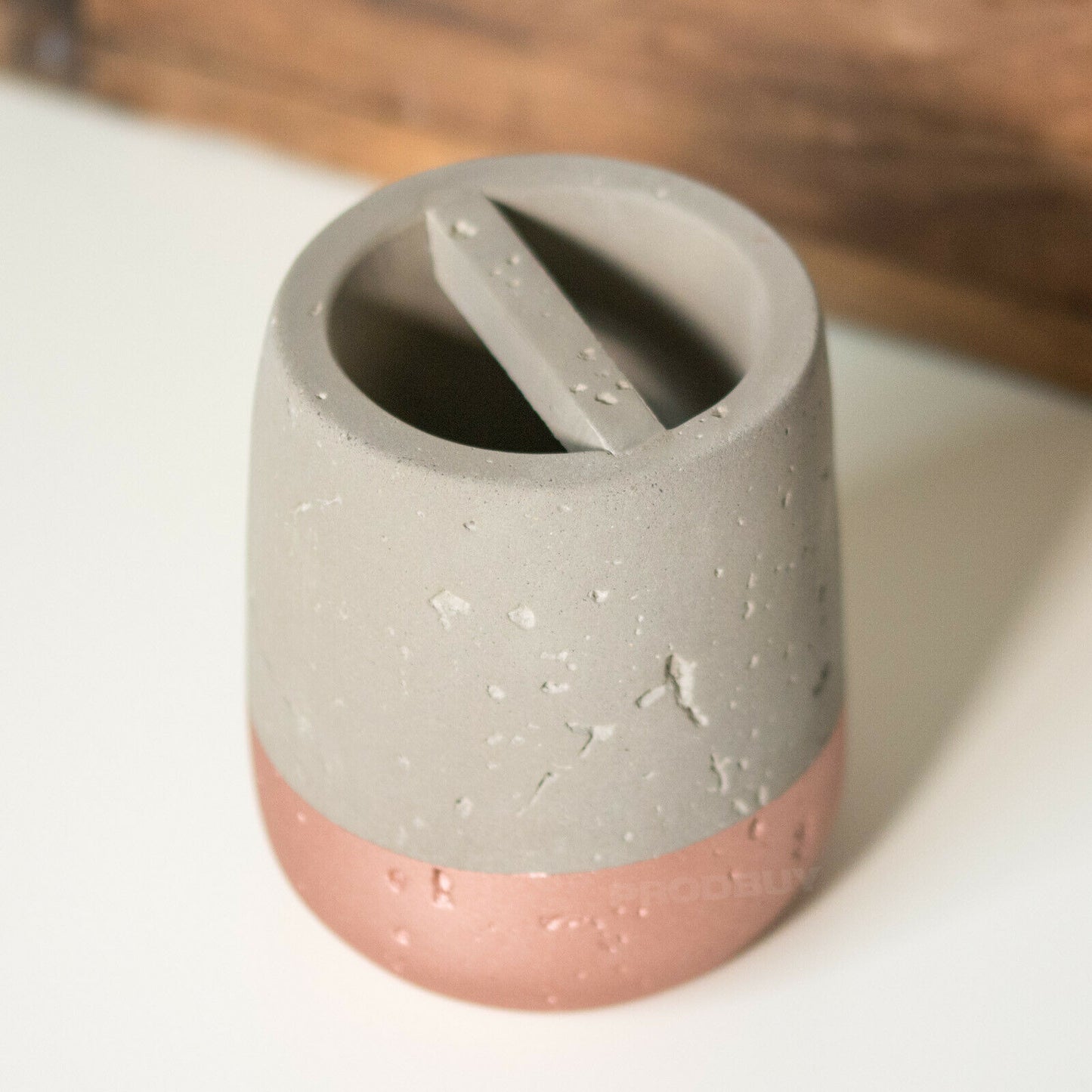 Grey & Copper Concrete Toothbrush Holder