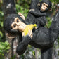 Rope Hanging Black Monkey With Baby Garden Tree Ornament