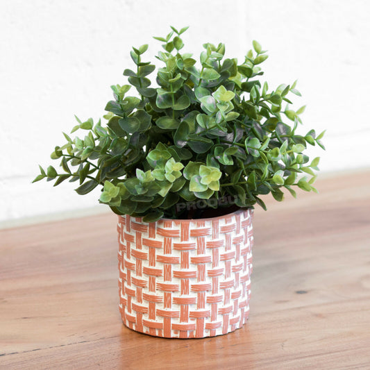 Small 9cm Terracotta Weave Ceramic Indoor Plant Pot