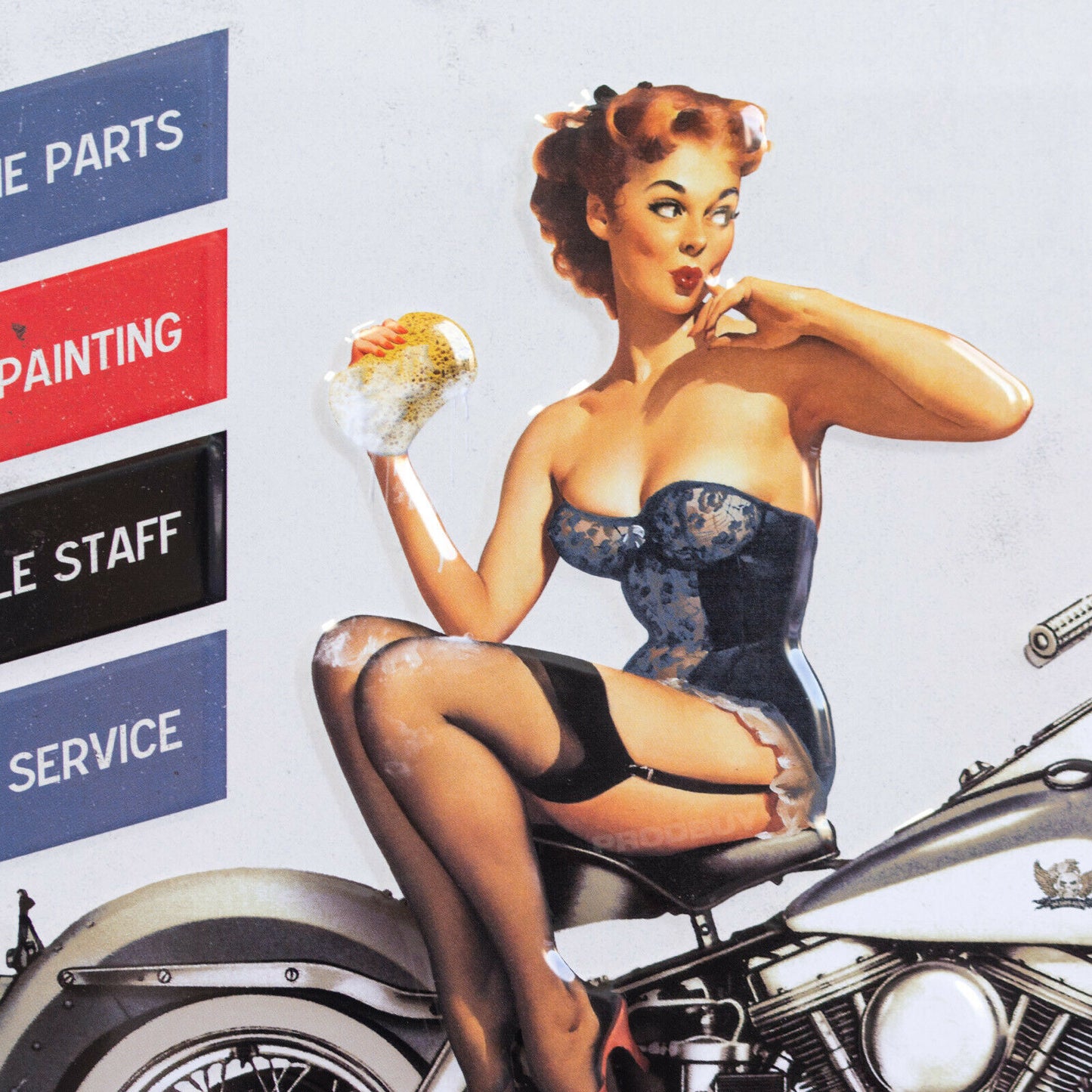 'Best Garage For Motorcycles' 40cm Retro Metal Wall Sign