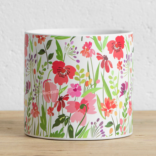 Red Poppy Floral Large 14.5cm Plant Pot