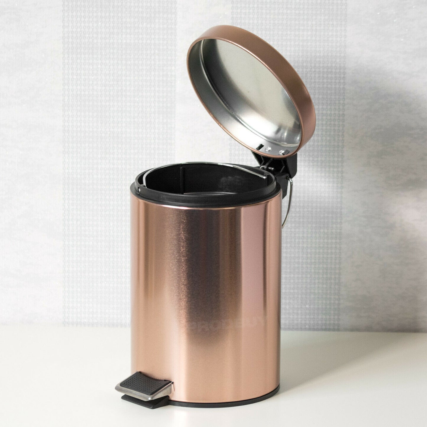 Small 3 Litre Copper Rose Gold Pedal Bin