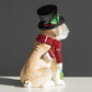 Christmas Dog Ornament with Scarf & Top Hat