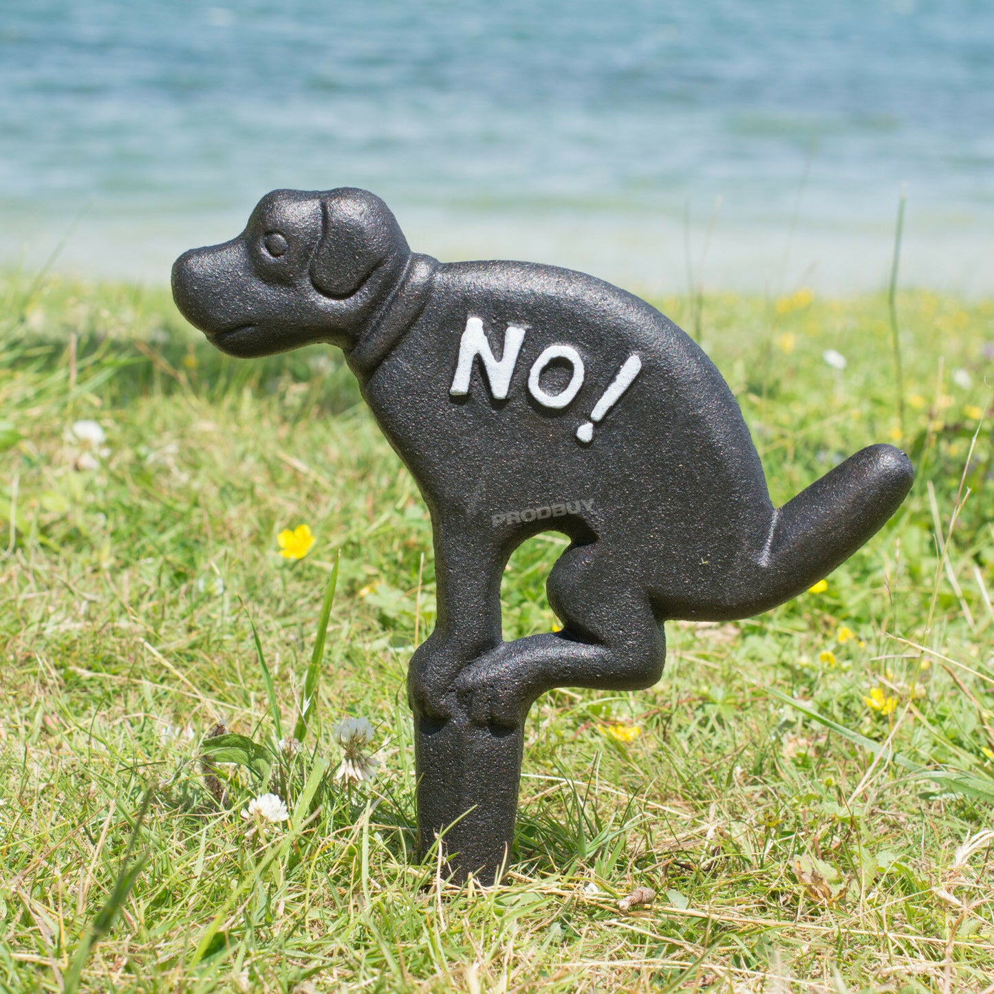 Cast Iron 'No!' Fouling Dog Poo Garden Sign