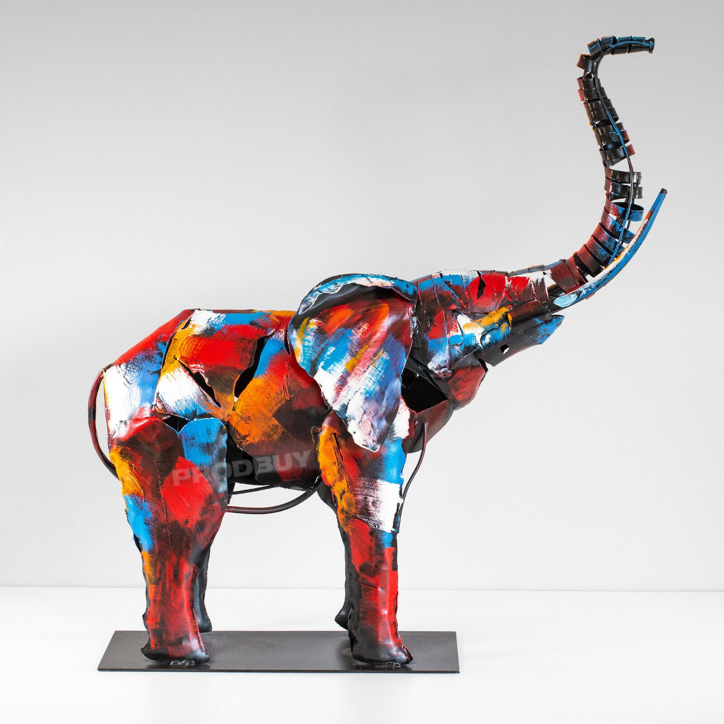Large Metal Elephant Sculpture 70cm Long