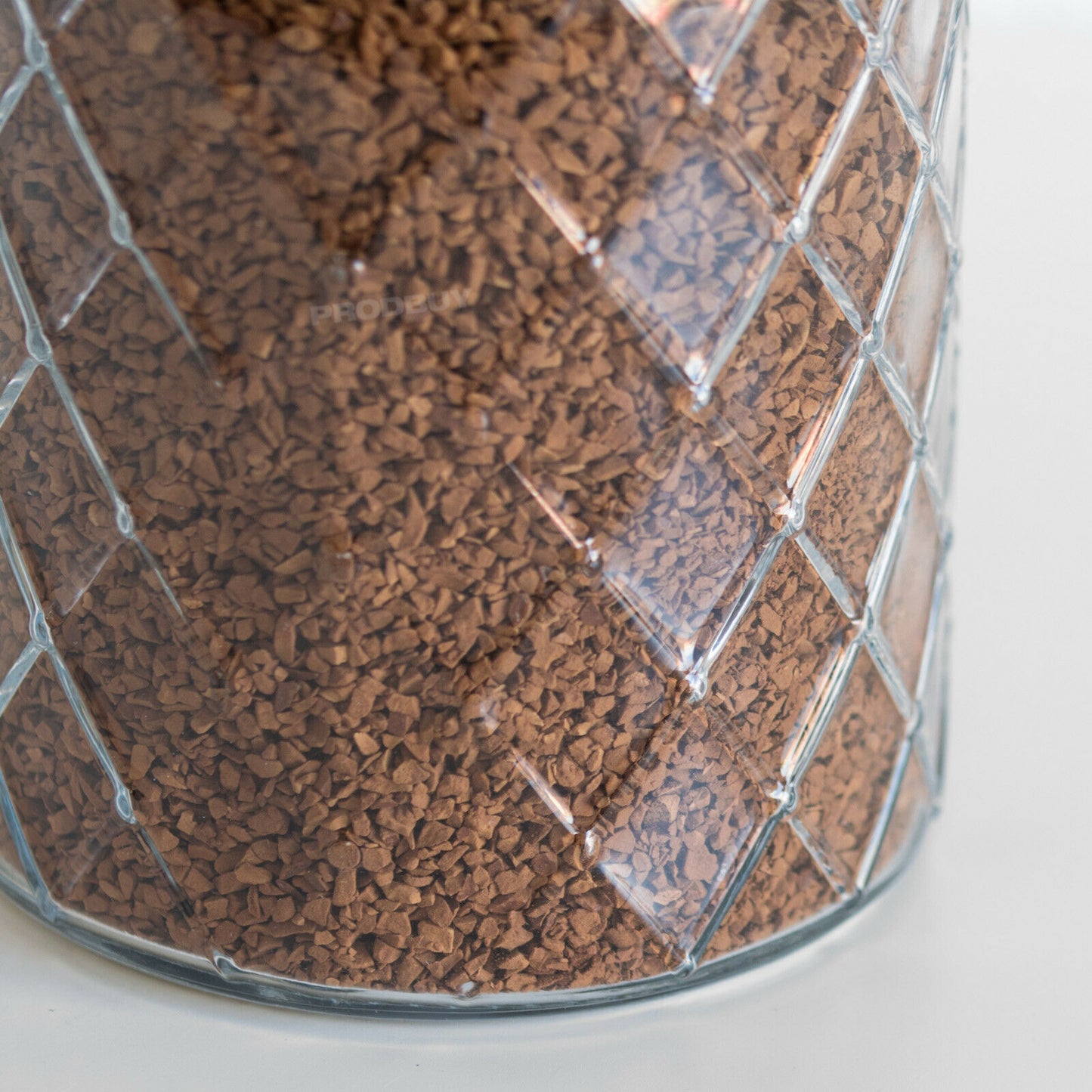 Glass Lattice 1 Litre Storage Jar with Copper Lid