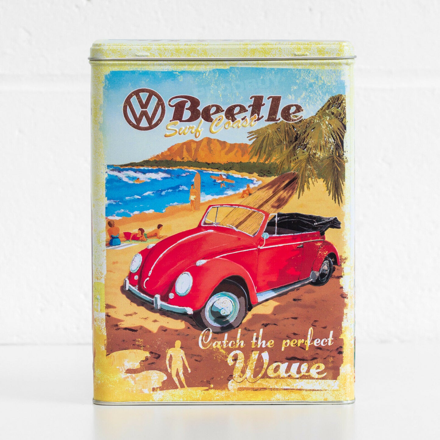 VW Bus & Beetle Surf Coast Retro 4L Metal Storage Tin