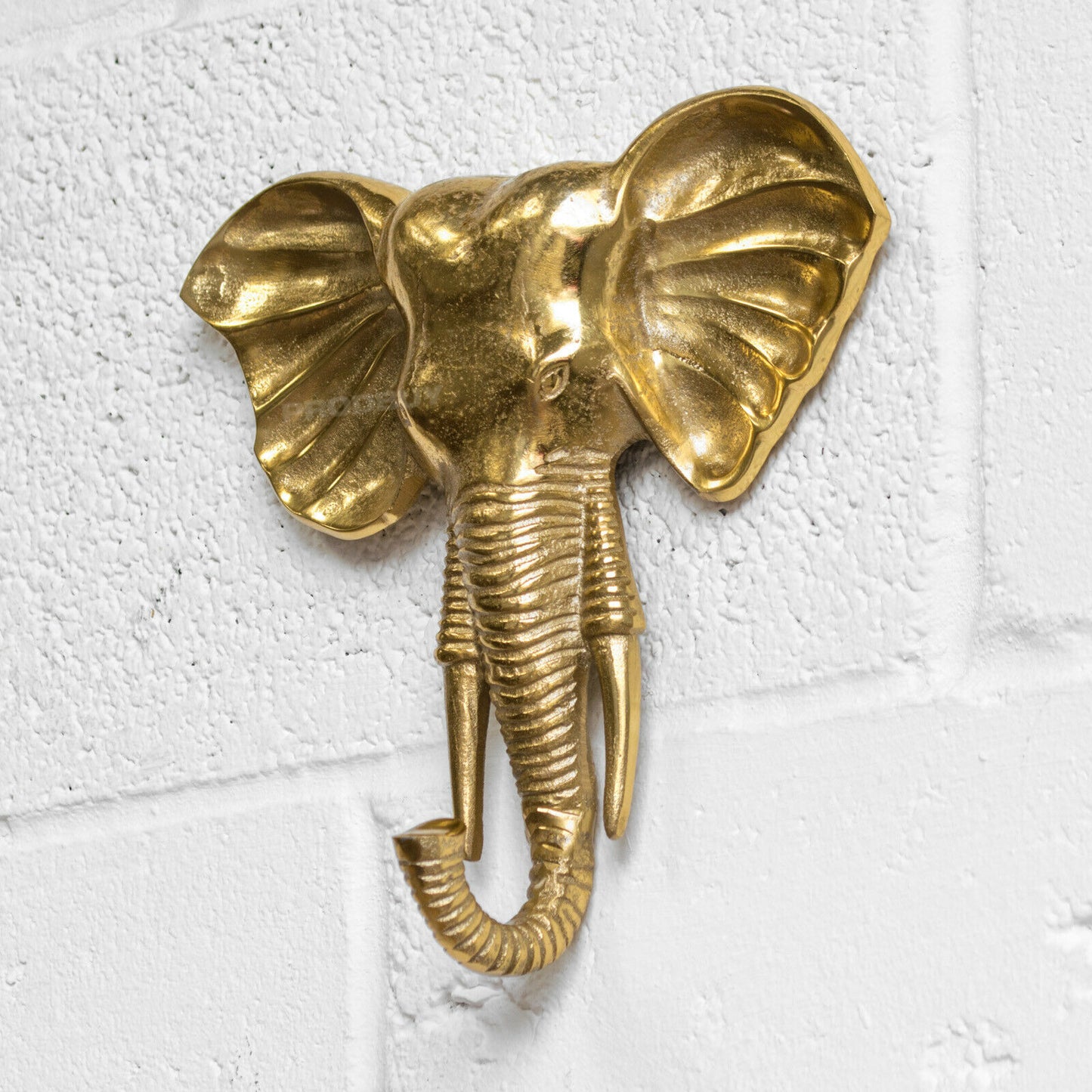 Gold 23cm Elephant Head Wall Mounted