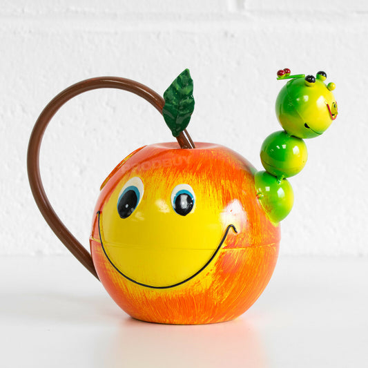 Novelty Children's Apple & Worm Metal Watering Can