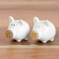 Novelty White Ceramic Pig Salt & Pepper Shakers Set