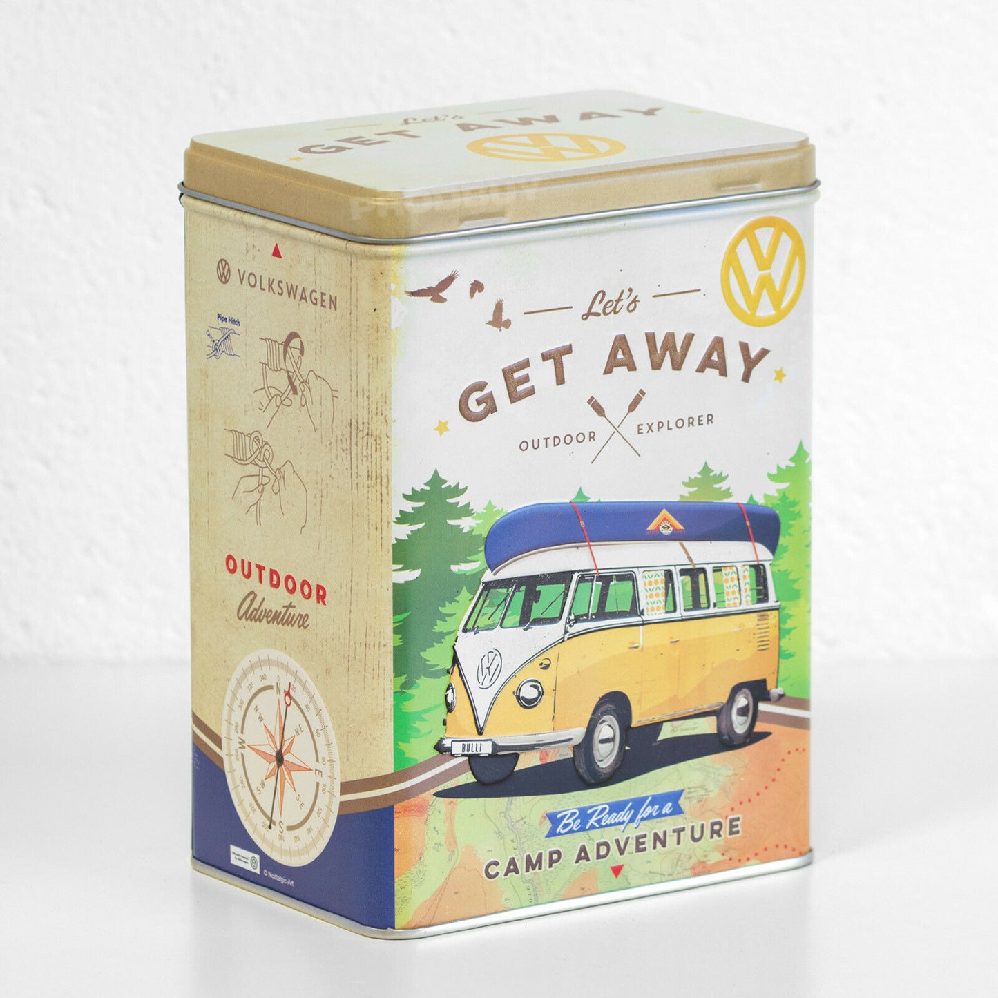 VW Camper Van Adventure 3 Litre Metal Storage Tin