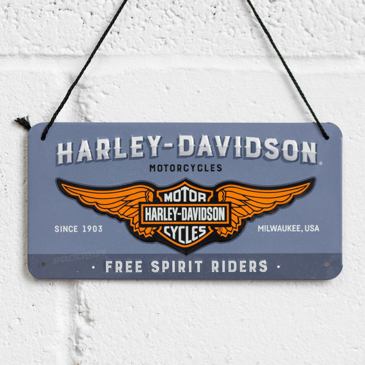 Harley-Davidson 'Free Spirit Riders' Hanging 20cm Metal Wall Sign