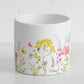 White Floral Round Indoor Ceramic House Plant Pot