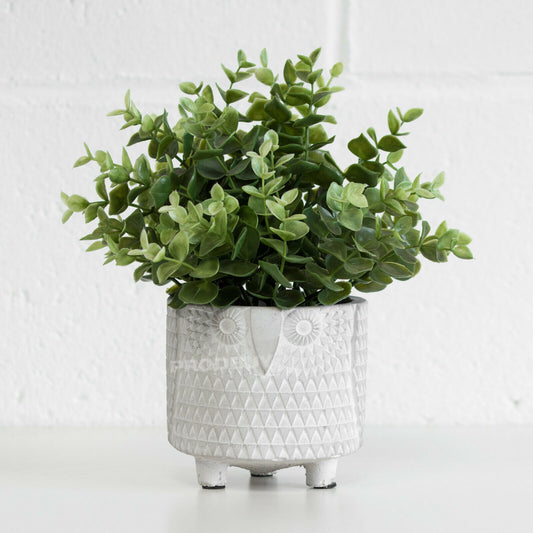 Small Grey Owl Indoor House Plant Pot