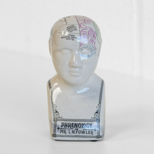 Small Phrenology Head Ceramic Ornament