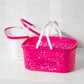 Plastic Storage Basket With Folding Handles