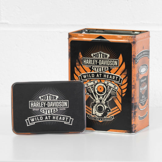 Wild At Heart Harley Davidson Retro 3 Litre Metal Storage Tin