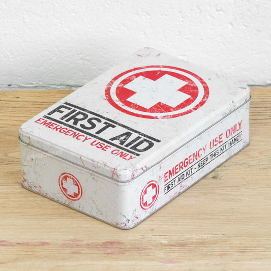 Retro 'First Aid' 2.5L Storage Tin Lunch Box