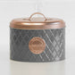 Grey & Copper Oval Biscuit Tin