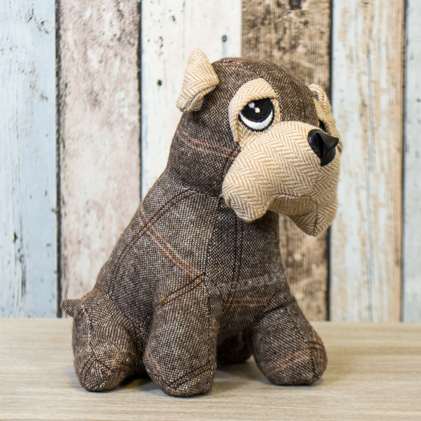 Novelty Gingham Bulldog Fabric Dog Door Stop