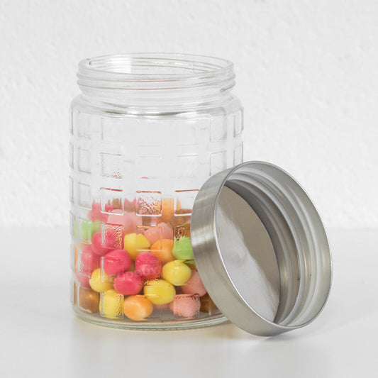 Small 1 Litre Round Glass Storage Jar