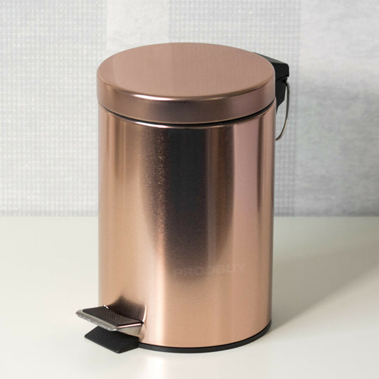 Small 3 Litre Copper Rose Gold Pedal Bin