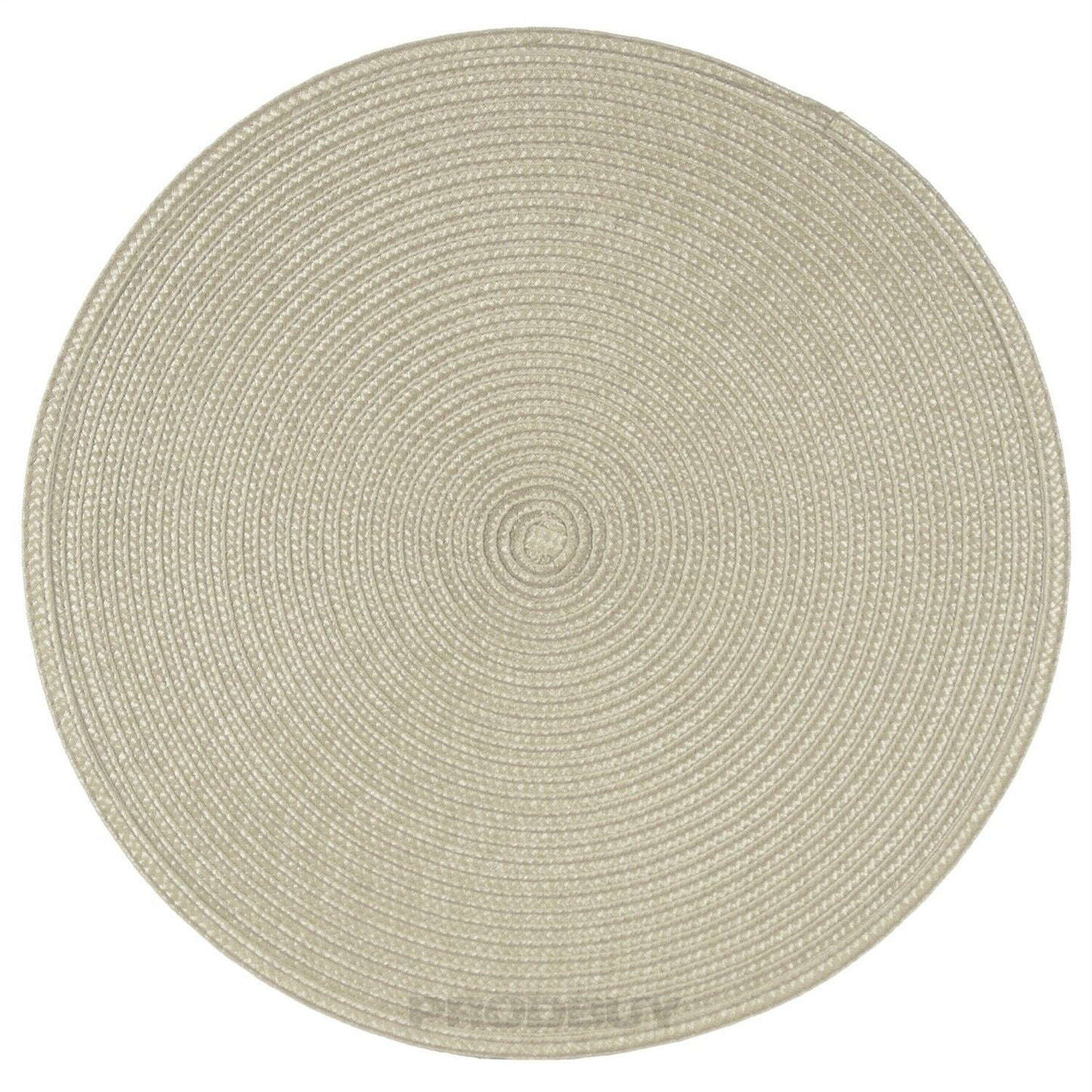4 x 33cm Round Woven Beige Fabric Placemats Place Setting Mats