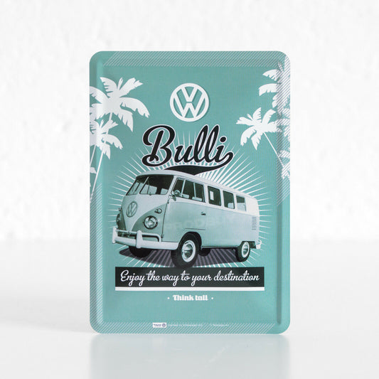 Small VW Camper Van Bus Metal Wall Sign