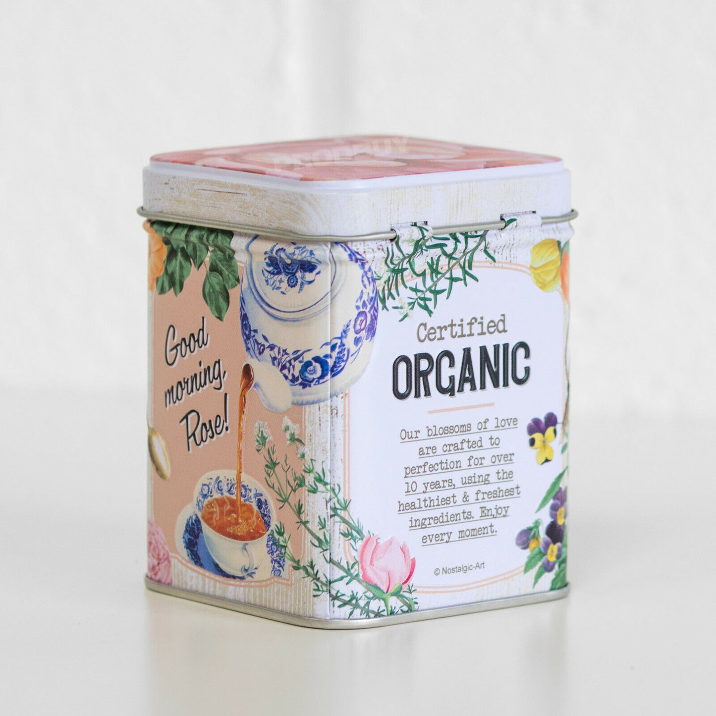 'Herbal Blossom' Small Loose Tea Storage Tin