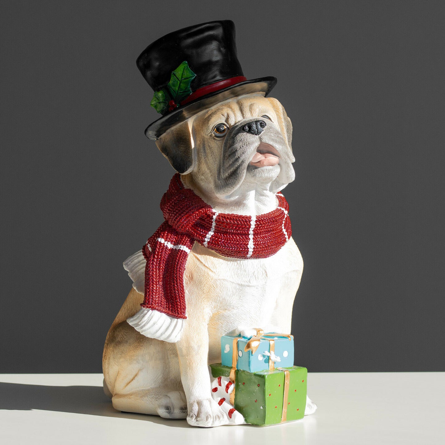 Christmas Dog Ornament with Scarf & Top Hat