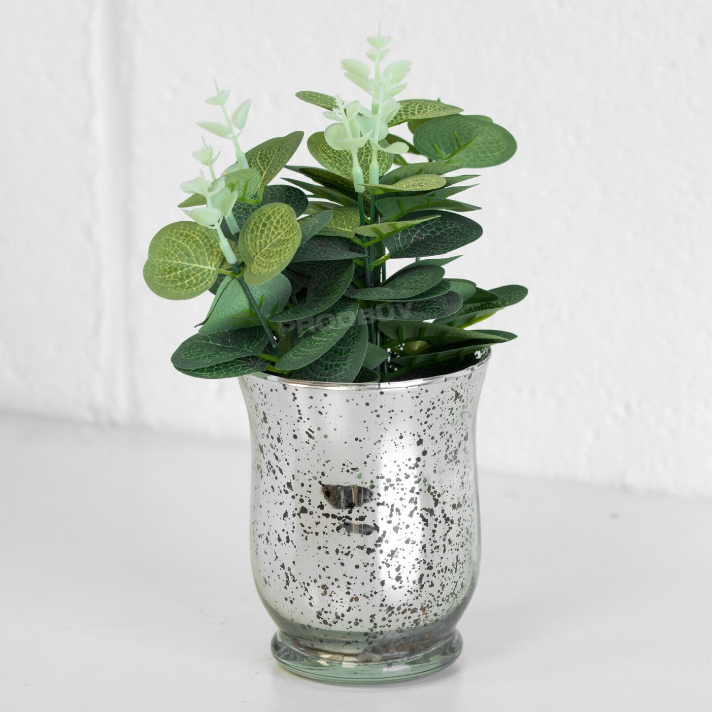 Small 22cm Artificial Eucalyptus with Silver Pot