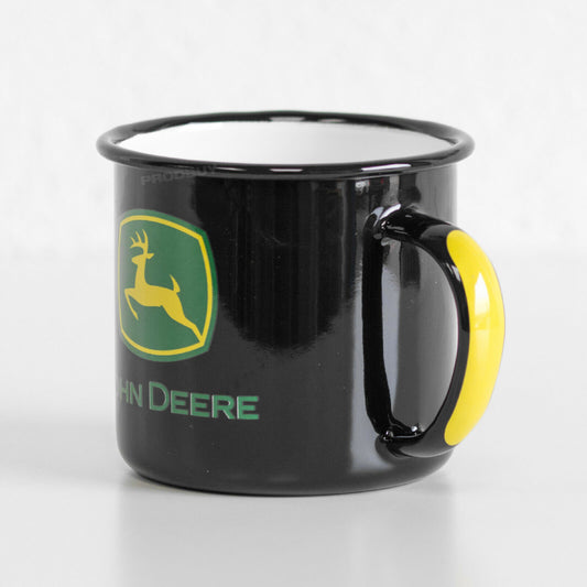 John Deere Black Enamel Mug