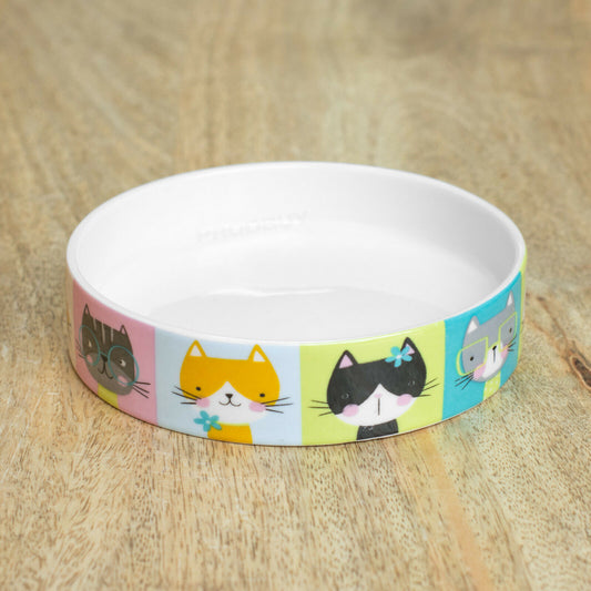 Cat Pawtraits Ceramic Pet Food Bowl
