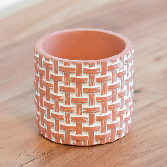 Small 9cm Terracotta Weave Ceramic Indoor Plant Pot