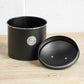 3.5 L Black Air Tight Storage Tin Canister Pasta Flour Biscuit Barrel Sweet Jar