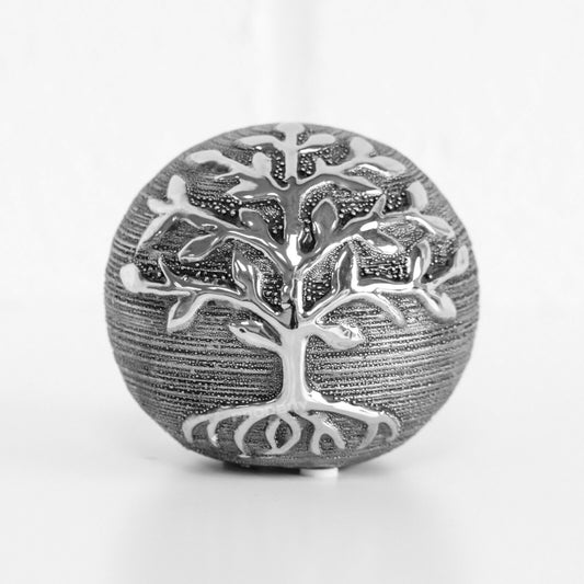 Set of 3 Ornamental Tree Of Life Floral Ceramic Deco Balls