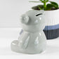 Grey Bear Ceramic Piggy Bank 16cm Cute Money Saving Box