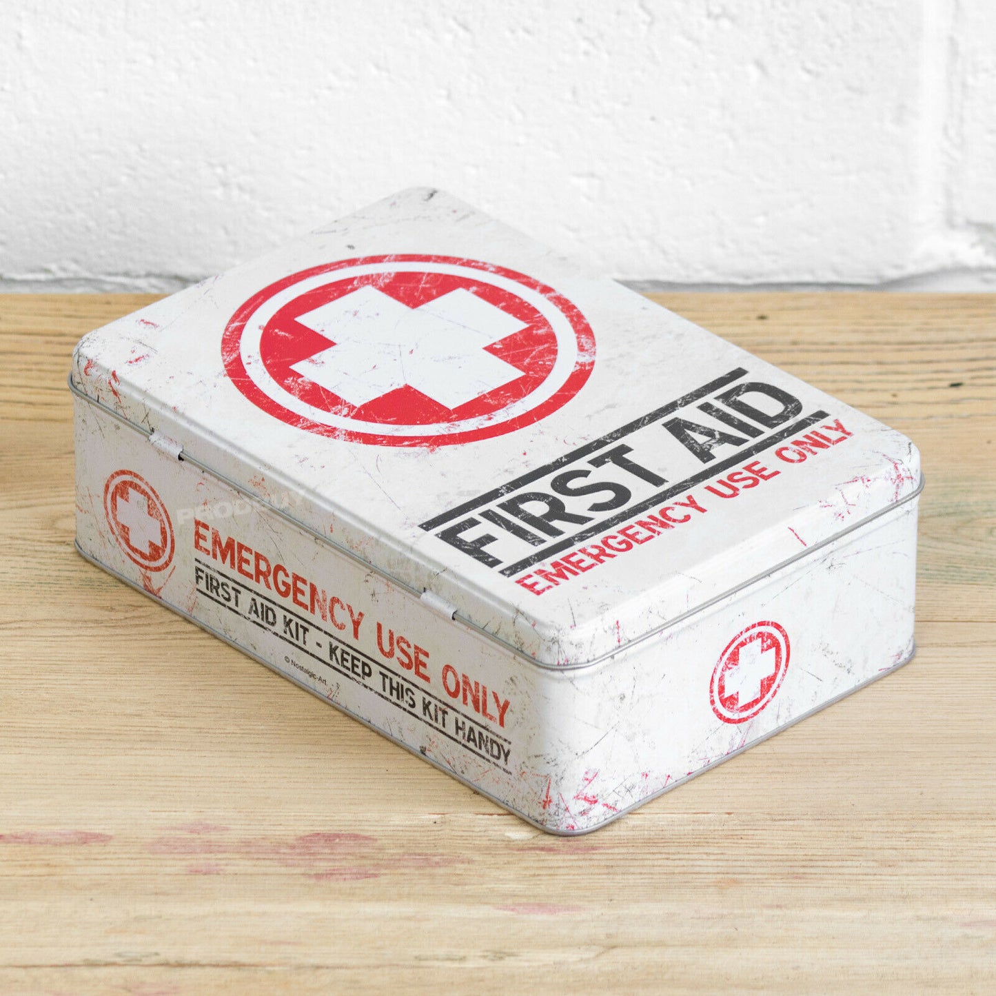 Retro 'First Aid' 2.5L Storage Tin Lunch Box