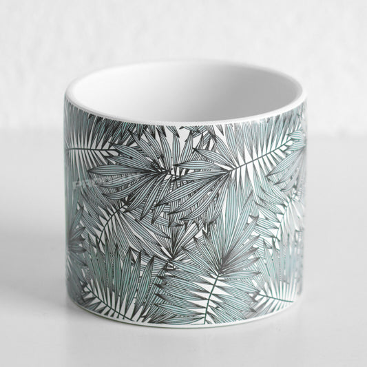 Palm Leaf Small 12cm Ceramic Plant Pot