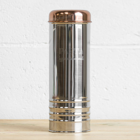 Stainless Steel Spaghetti Pasta Jar with Copper Lid