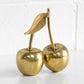 Gold Metal Cherry Sculpture 21.8cm Fruit Modern Ornament
