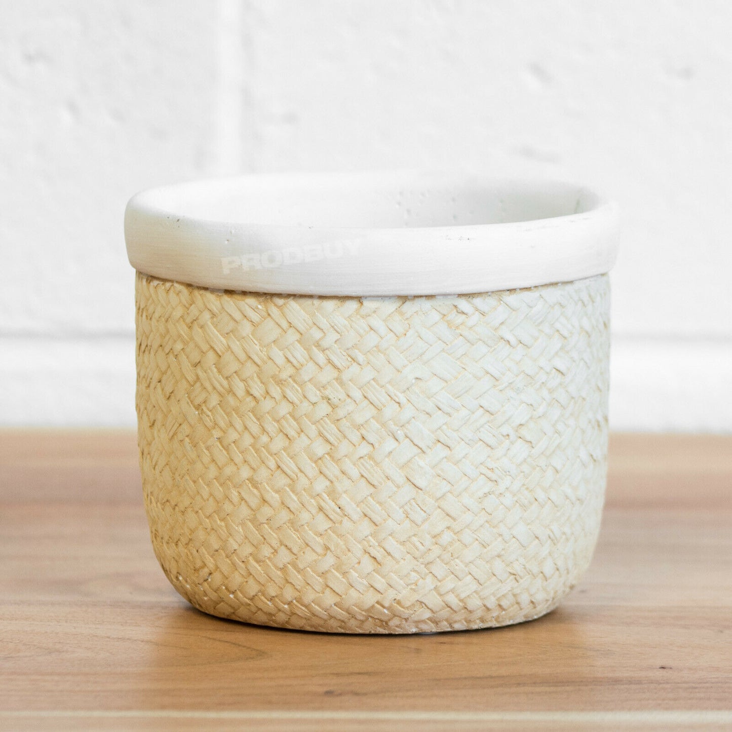 Woven Style 16cm Ceramic Plant Pot